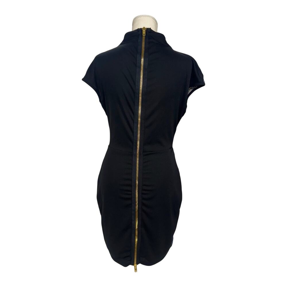 CQ by CQ Blue Lace Sheath Dress Medium Sheer Avant Garde Feminine Event Vacation - Picture 2 of 16